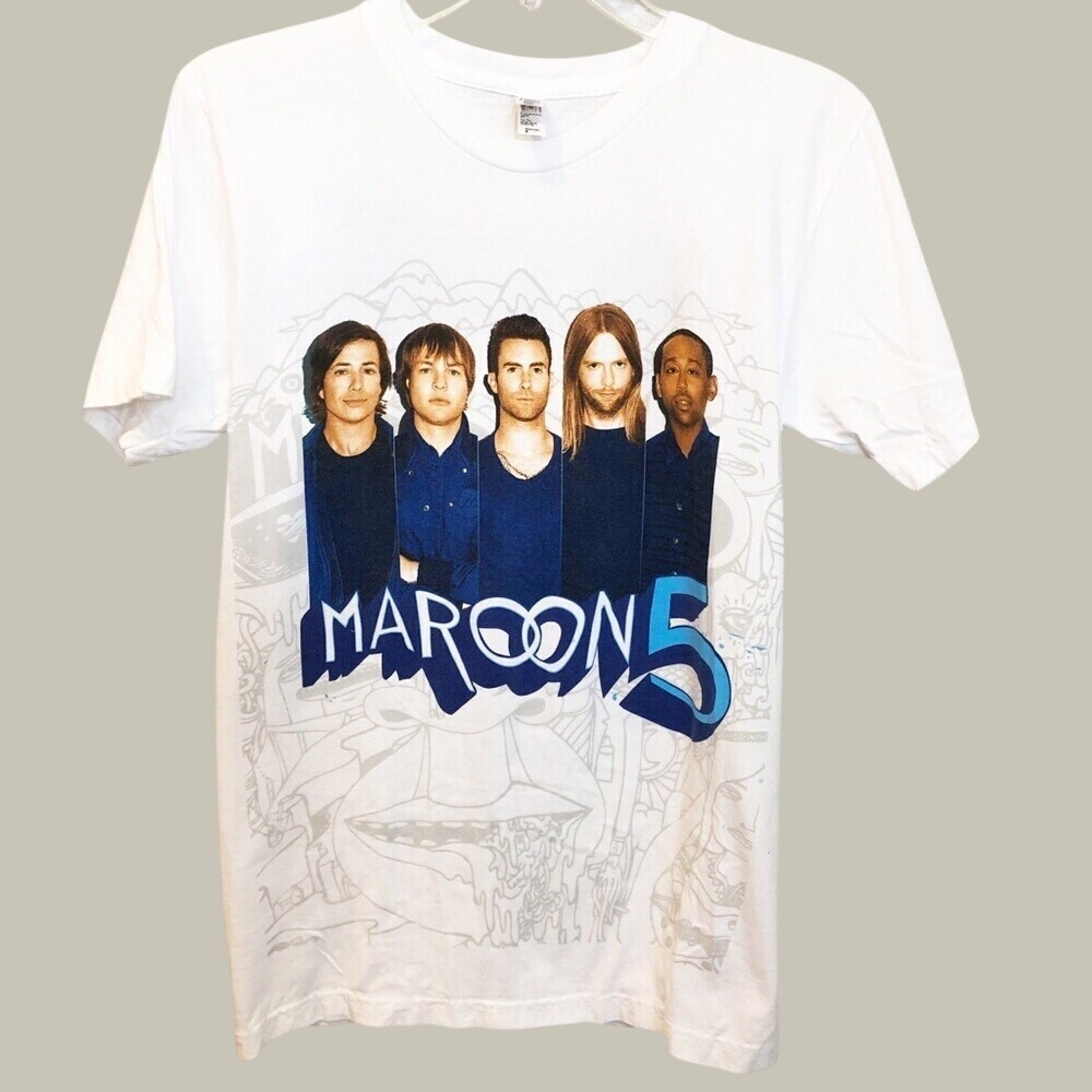 Maroon 5 American Apparel Graphic Band T-Shirt White Small Made in USA